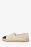 Pre-loved Chanel™ Light Grey Canvas Interlocking CC Logo Espadrilles Size 40
