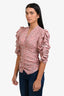 Isabel Marant Pink Floral Ruffle Three-Quarter Sleeve Blouse Size 36
