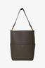 Celine Taupe Leather Sangle Seau Bucket Bag