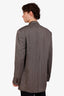 Dries Van Noten Grey Striped Double-Breasted Oversized Blazer Size M Men's