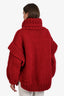 MUMS Red Cable Knit Turtleneck Chunky Sweater One Size