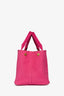 Prada Pink Canvas Printed Logo Tote Bag