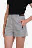 Prada Sport Silver Reflective Logo Nylon Shorts Size 36