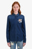 Stella McCartney Blue Denim Tiger Embroidered Button Up Shirt Size 42