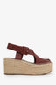 Celine Burgundy Leather Espadrilles Size 39