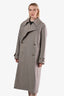 Lemaire Taupe Wool Blend Trench Coat Size 36