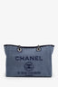 Pre-Loved Chanel™ 2016-17 Blue Denim Sequin Small Deauville Tote
