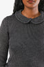 Jil Sander Black Metallic Wool Blend Peter Pan Collar Sweater Size 36