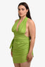 Baobab Green Glittered Wrap Around 'Sierra' Mini Dress Size L