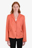 Akris Punto Orange Wool Blend Single Breasted Blazer Size 14