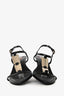 Prada Sport Black Patent Silver Detail Heels Size 41