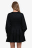 Aje Black Cotton Tiered Long Sleeve Mini Dress Size 8