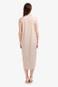 Brunello Cucinelli Beige Silk Linen Sequin Embroidered Button Down Dress Size M