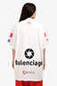 Balenciaga White 'Top-League' Racing Crewneck T-Shirt Size 3