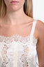 Doen White Silk Lace Crop Top Size S