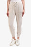 Brunello Cucinelli Beige Cotton Knit Beaded Joggers Size L