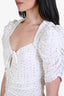 Frame White/Black Polka Dot Gathered Dress Size S