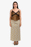 Tibi Cream/Yellow Sunflower Midi Skirt Size 8
