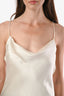 Saint Laurent 2022 White Silk Cowl Neck Backless Maxi Dress Size 38