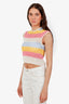 Miu Miu Multicolour Striped Sleeveless Crochet Top Size 40