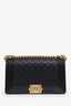 Pre-loved Chanel™ 2019 Black Caviar Leather Quilted Medium Boy Bag