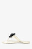 Pre-loved Chanel™ Beige Jelly Camellia Flower Thong Sandals Size 38