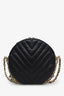 Pre-loved Chanel™ 2018 Black Chevron Leather Round As Earth Crossbody Bag
