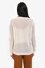 Sandro White/Orange Cotton Crochet Knit Long Sleeve Sweater Size 1