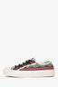 Christian Dior White/Purple Leather Fabric Lace Up 'Walk n Dior' Sneakers Size 38.5