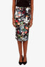 McQ Alexander McQueen Floral Print Jersey Pencil Skirt Size S