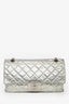 Pre-Loved Chanel™ 2006-08 Silver Crinkle Leather 227 Maxi Re-Issue Flap Shoulder Bag