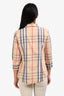 Burberry Beige Cotton Novacheck Button-Up 3/4 Sleeve Top Size S
