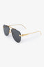 Louis Vuitton Gold Toned Monogram Round Frame Sunglasses