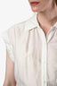 Frame White Short Sleeve Buttoned Blouse Size S