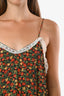 Gucci Black/Red Floral Lace Detail Camisole Blouse Size 40
