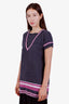 Pre-loved Chanel™ Grey/Pink Cotton Silk Top Size 40
