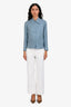 Max Mara White Cotton Wide Leg Pants Size 2