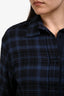 Golden Goose Blue Check Flannel Button-Up Top Size L