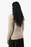 Simone Rocha Beige Alpaca Wool Blend Cable Knit Pearl Buttons Crewneck Cardigan Size XS