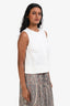 Theory White Linen 'Shell' Short Sleeve Top Size S