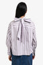 Ganni Pink Cotton Misty Lilac Stripe Long-Sleeve Shirt Size XS