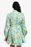Zimmermann Blue/Green Linen Belted Mini Dress Size 1
