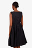 Lida Baday Black Cotton Silk Lacey Sleeveless Midi Dress Size 10
