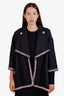 Pre-loved Chanel™ Navy Tweed Chain Trimmed Coat Size 36