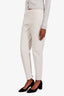 Brunello Cucinelli Cream Cotton Straight Leg Pants Size US 6