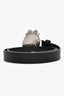 Christian Dior 2026 Black Leather Silver Medallion Belt Size 90
