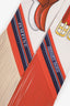 Hermès Orange/Brown Silk Jumping Silk Fringe Twilly