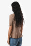 Brunello Cucinelli Beige Suede Peplum SS Top Size 40