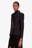 Balmain Black Structured Double Breasted Blazer Size 36