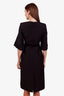 Gucci Black Wool Silk Belted Short Sleeve Mini Dress Size 36